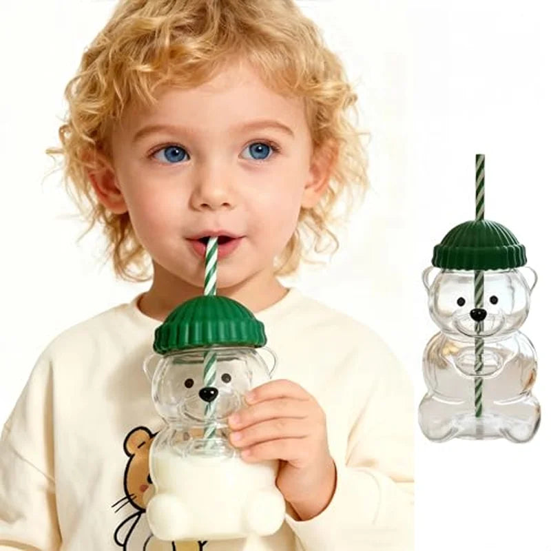 Teddy mug 20oz Bear Glass Tumbler with clear, durable glass and bear design, ideal for hot or cold beverages.